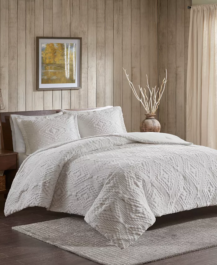 Woolrich Teton 3-Pc. Reversible Faux-Fur Full Queen Quilt Set