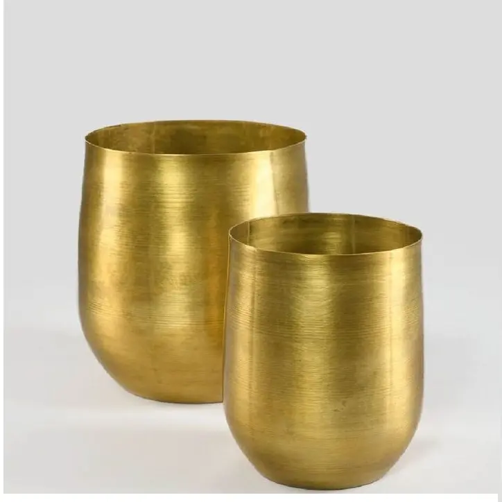 Best Design Gold Polished Handmade Custom Handmade Metal Planters for Garden Home Decorative Plant Flower Pot