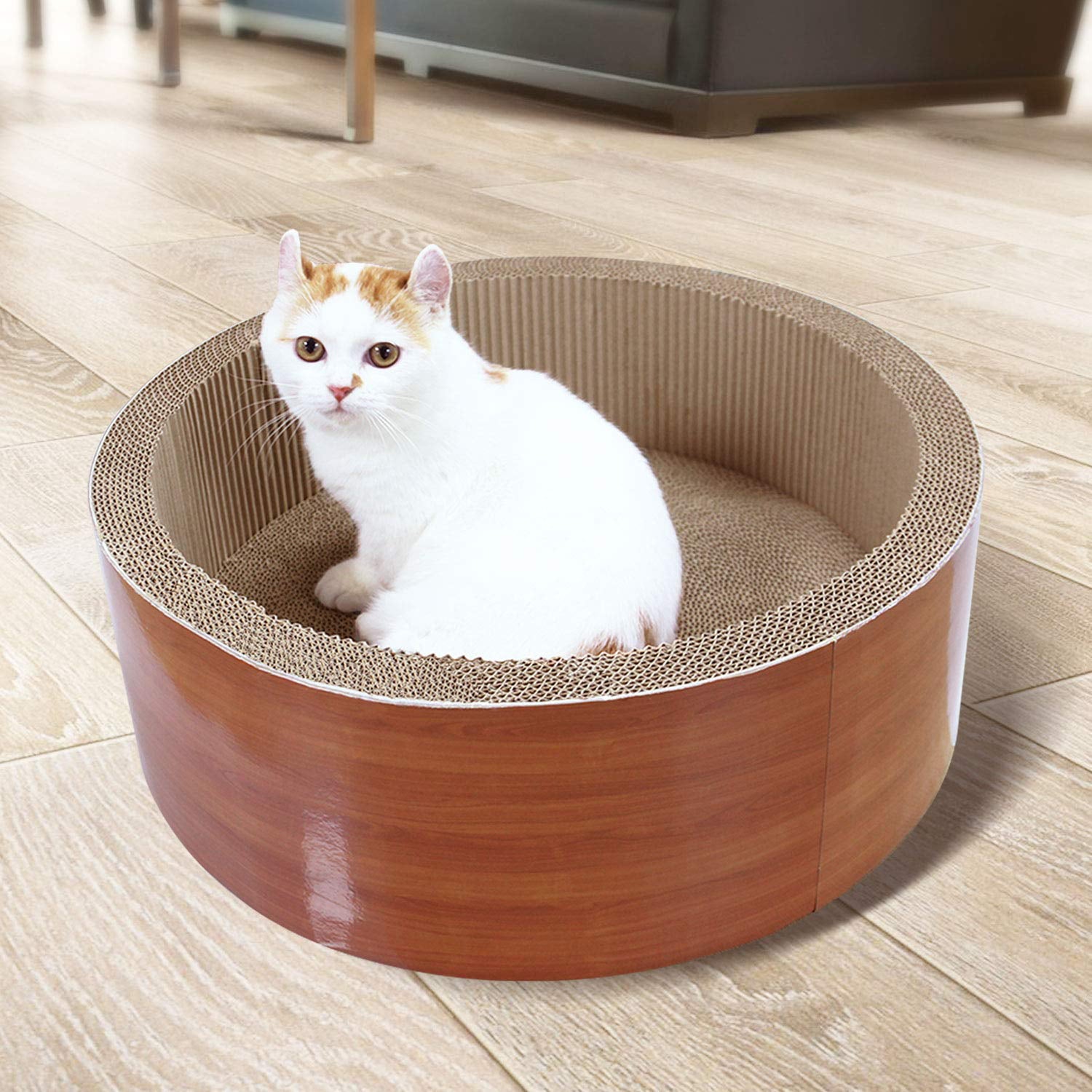 ScratchMe Cat Scratch Cardboard Deluxe Prevents Furniture Damage and Contains Catnip to Attract Your Cat