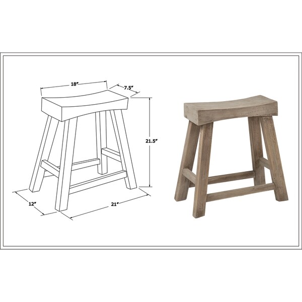 East At Main's Bennett Brown Rubberwood Stool