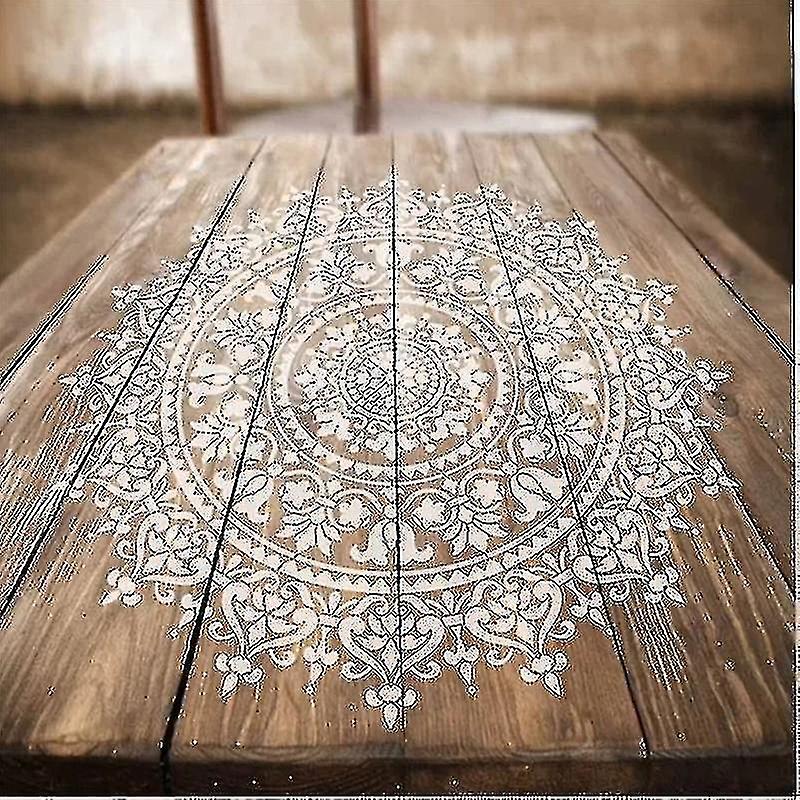 30cm Mandala Auxiliary Painting Template Large Reusable Stencil For Floor Wall Tile Fabric Furniture