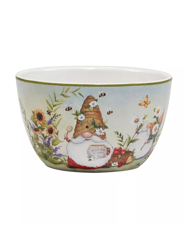 Certified International Garden Gnomes Set of 4 Ice Cream Bowl