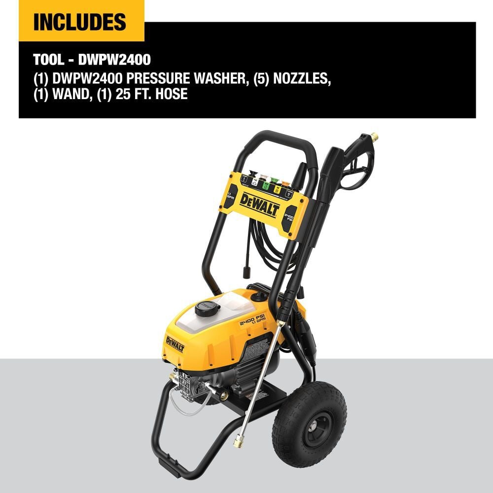 DEWALT Electric Pressure Washer 2400PSI 13Amp Electric Cold-Water DWPW2400 from DEWALT