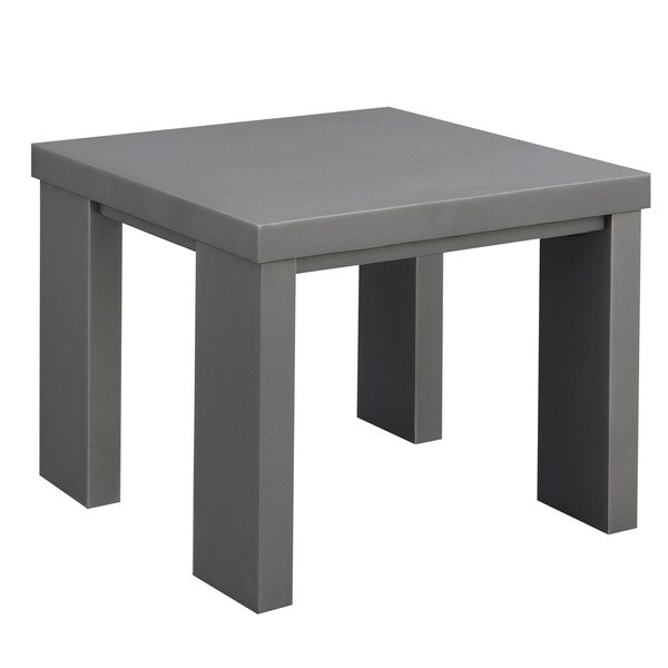 Luva Contemporary Grey 24inch Aluminum Square Outdoor End Table by Furniture of America