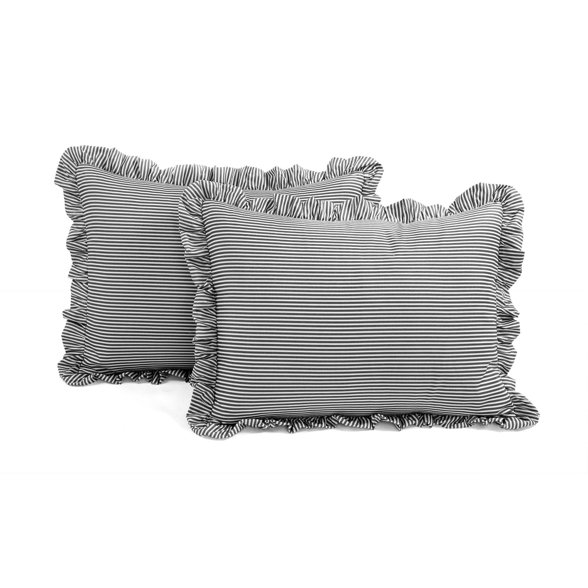 Farmhouse Stripe Reyna Ruffle Reversible Comforter 3 Piece Set