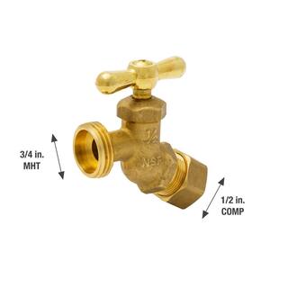 Everbilt 12 in. Compression Brass No-Kink Hose Bibb 102-363EB