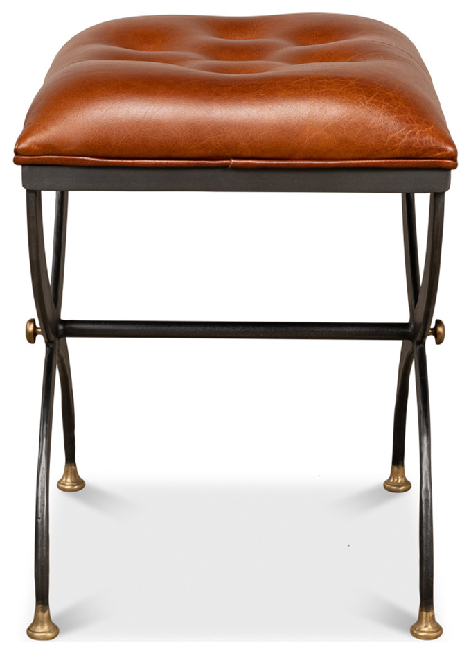 Modern Curule Stool   Traditional   Footstools And Ottomans   by English Georgian America  Houzz