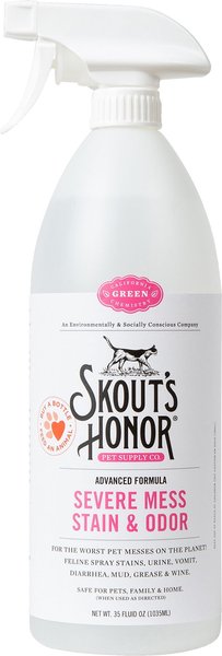 Skout's Honor Severe Mess Solution Cat Stain and Odor Cleaner， 35-oz bottle