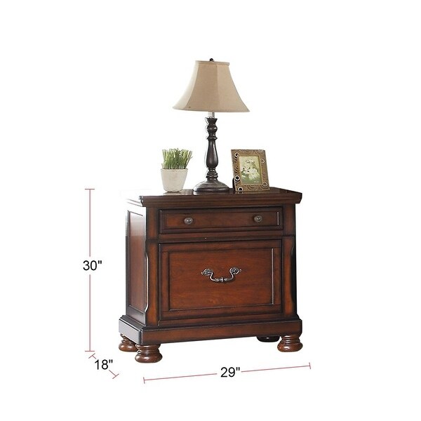 Cherry 1pc Nightstand Storage Space Bedside Table Bedroom Furniture - - 36497785