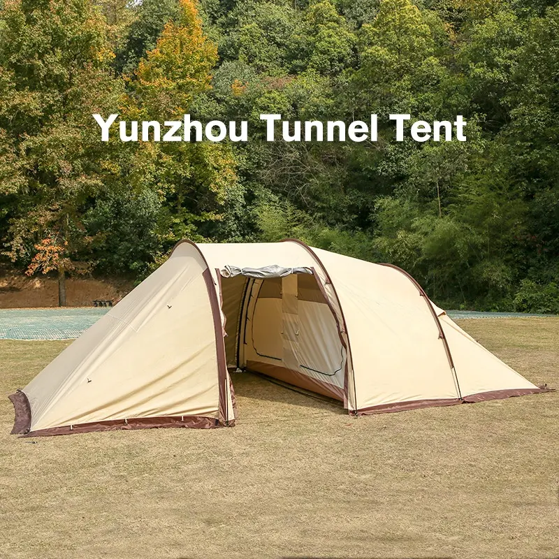 Hiking Outdoor luxury camping tent waterproof camping tube tent large tunnel tent  for sale