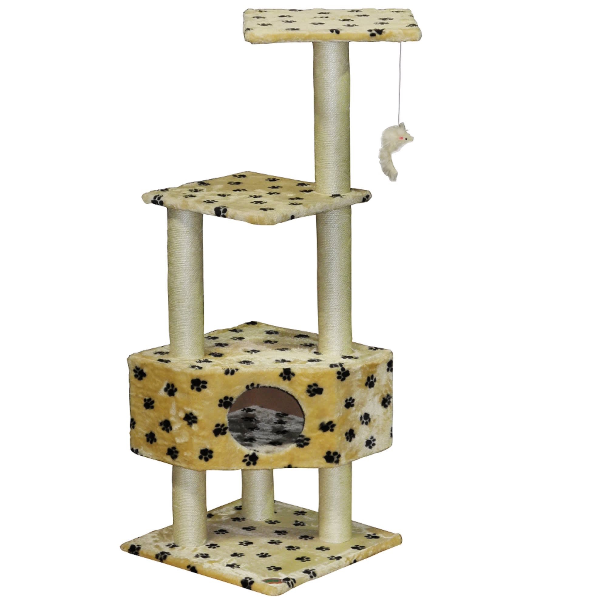 Go Pet Club Classic Cat Tree Furniture with Sisal Covered Posts， 51