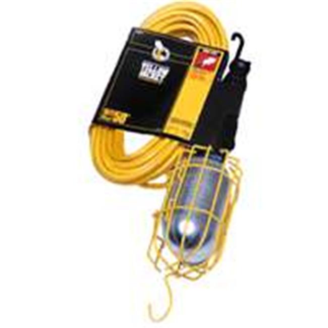 Yellow Jacket 2948 16/3 50and#8242; Sjtw Trouble Light Work Light with Metal Guard and Outlet