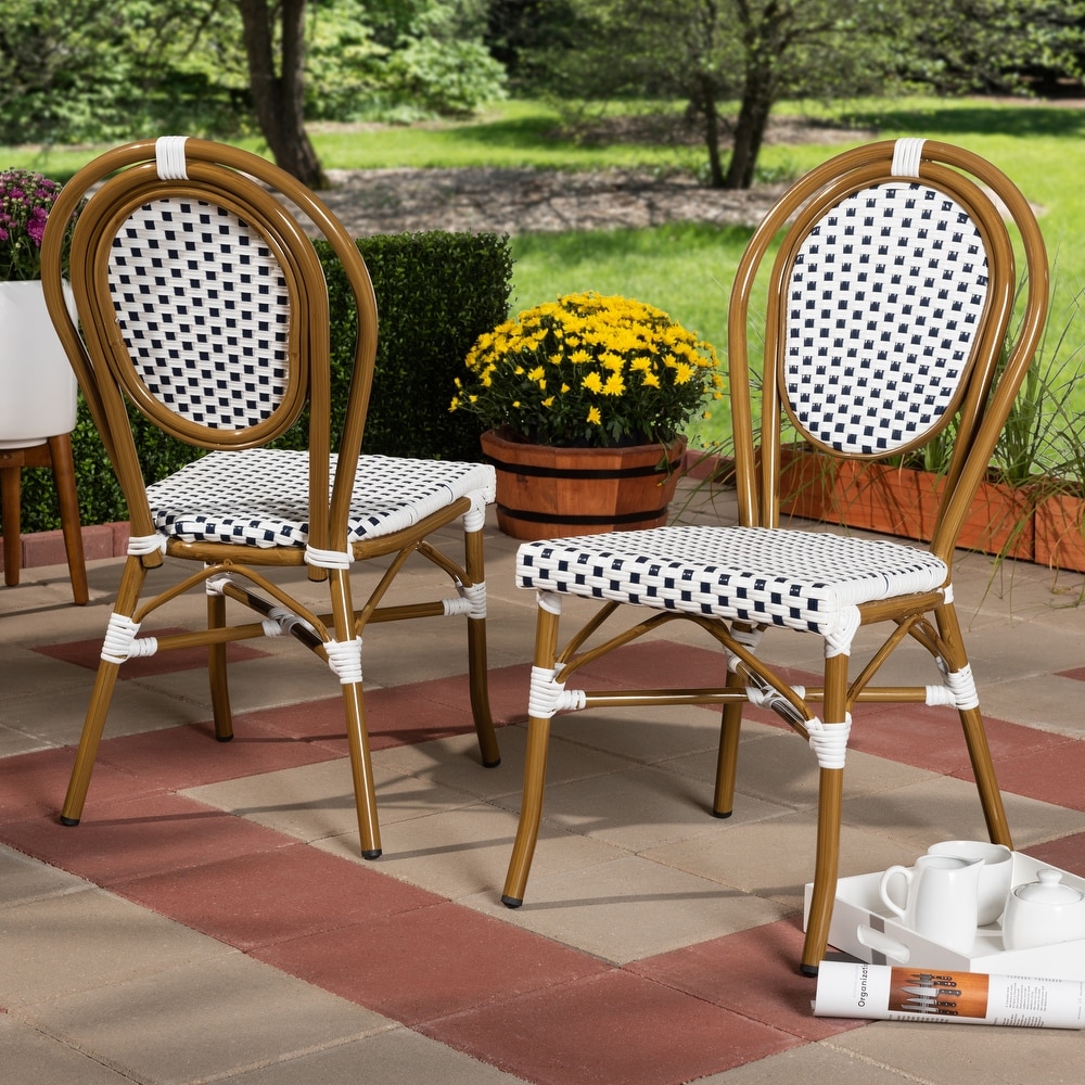 Indoor and Outdoor Stackable Dining Chair 2 Piece Set by Baxton Studio