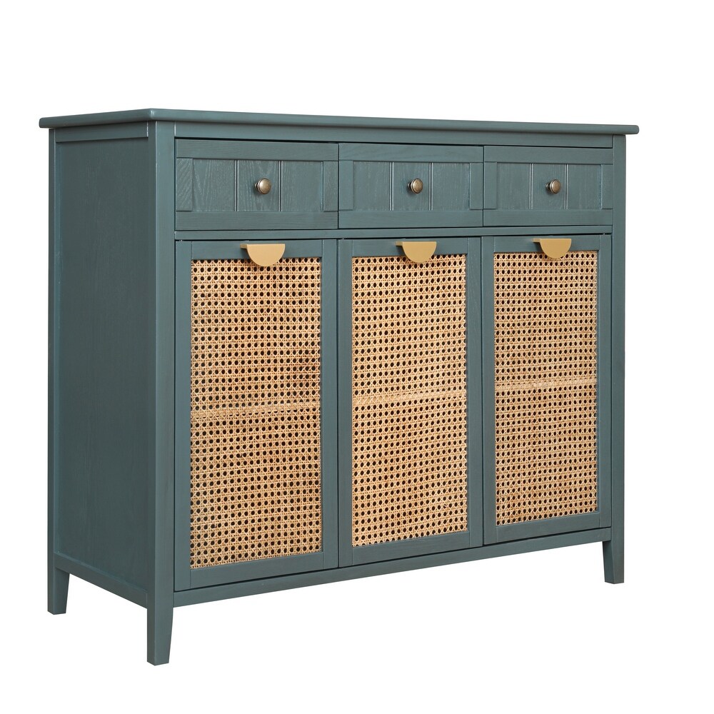 Rattan 3 Door 3 Drawer Cabinet