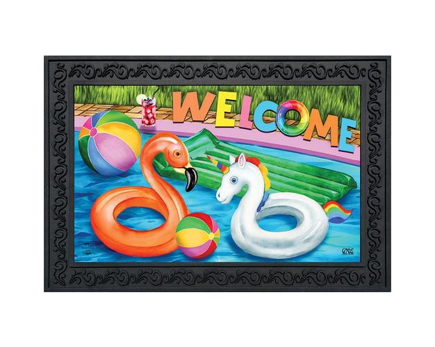 Briarwood Lane Welcome To The Pool Summer Doormat Indoor Outdoor