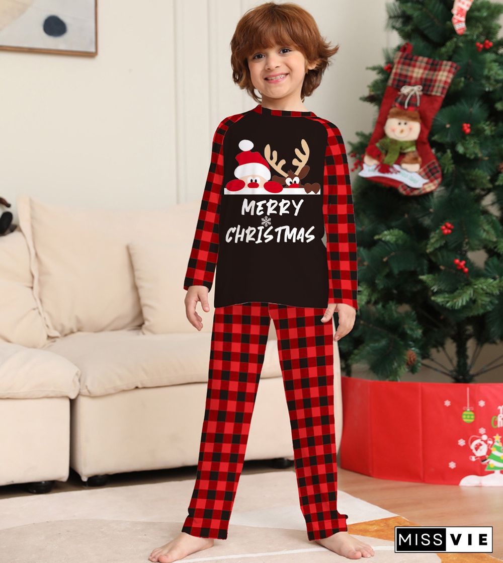 Family Christmas Pjs Elk Deer Parent-child Clothing Sets