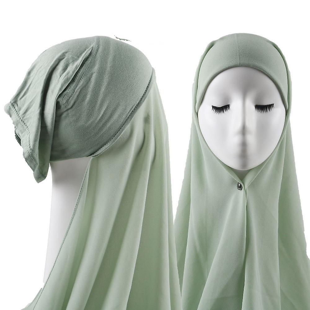 Women Muslim Instant Chiffon Hijab With Cap