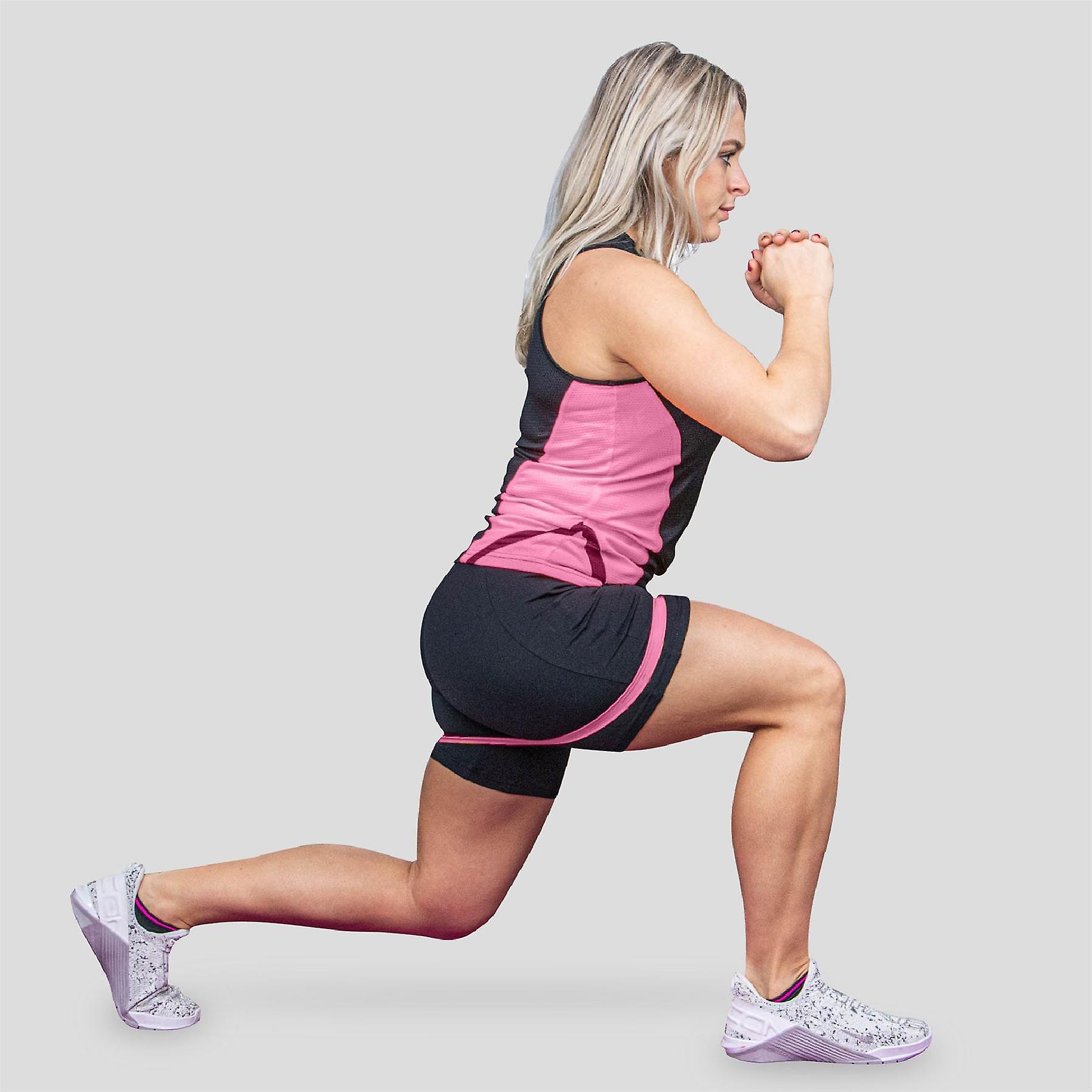 Phoenix Fitness Resistance Bands - Set of 3 Non-Slip Loop Stretch Bands for Exercise and Yoga Workout for Legs， Hips and Glutes - Pink