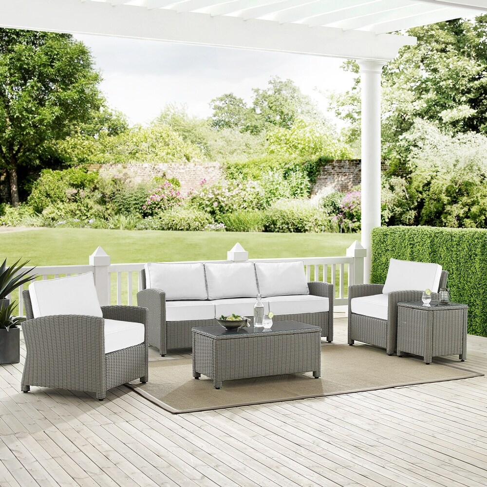 Bradenton 5Pc Outdoor Wicker Sofa Set   Sunbrella