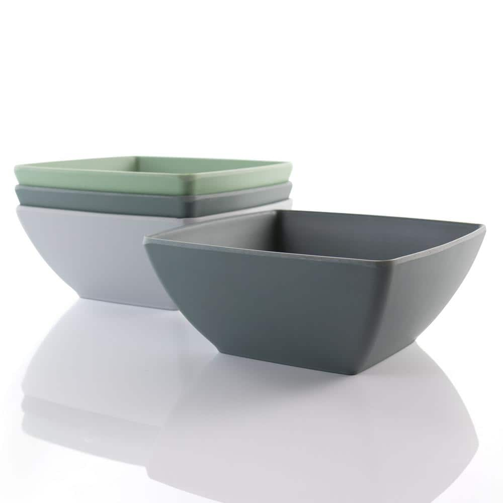 GIBSON HOME Grayson 6 in. 20 fl. oz. Melamine Bowl Set in Assorted Colors (4-Piece) 985113945M