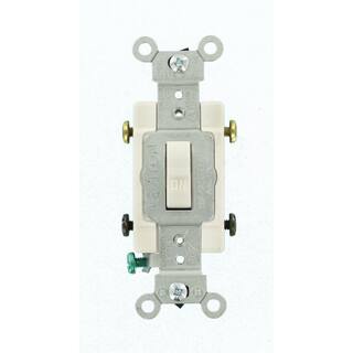 Leviton 15 Amp Commercial Grade Double-Pole Toggle Switch White CS215-2W