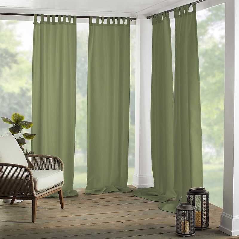 Elrene Home Fashions Matine Solid Tab Top Indoor/Outdoor Window Curtain