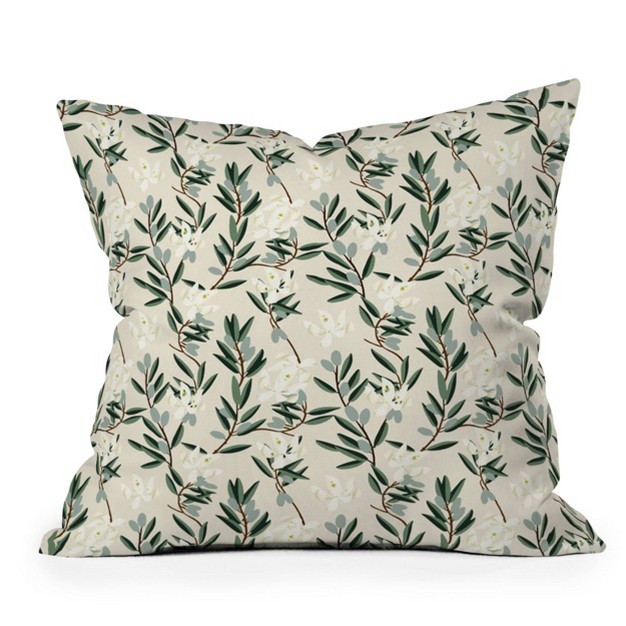 Holli Zollinger Bloom Outdoor Throw Pillow Olive Green Deny Designs