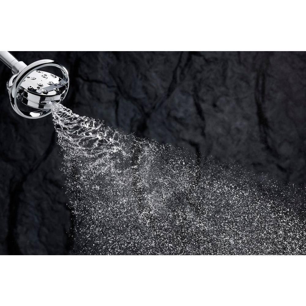 KOHLER Flipside 4-Spray 5.4 in. Single Wall Mount Fixed Shower Head in Polished Chrome K-15996-CP