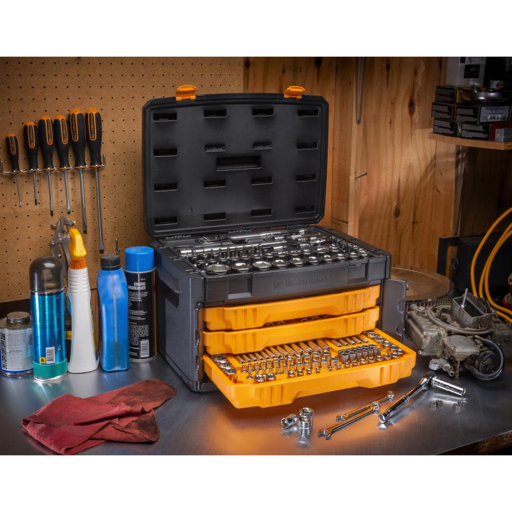 243 Pc. 6 Point Mechanics Tool Set in 3 Drawer Storage Box