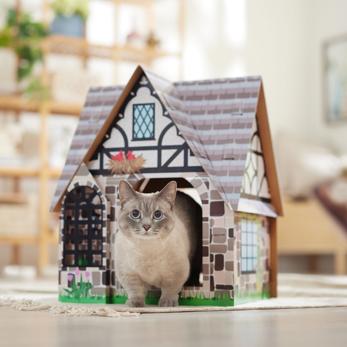 Frisco Tudor House Cardboard Cat House