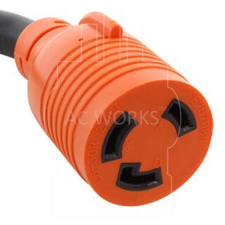 AC WORKS 10 ft. SOOW 103 NEMA L6-30 30 Amp 250-Volt Rubber Extension Cord L630PR-010D