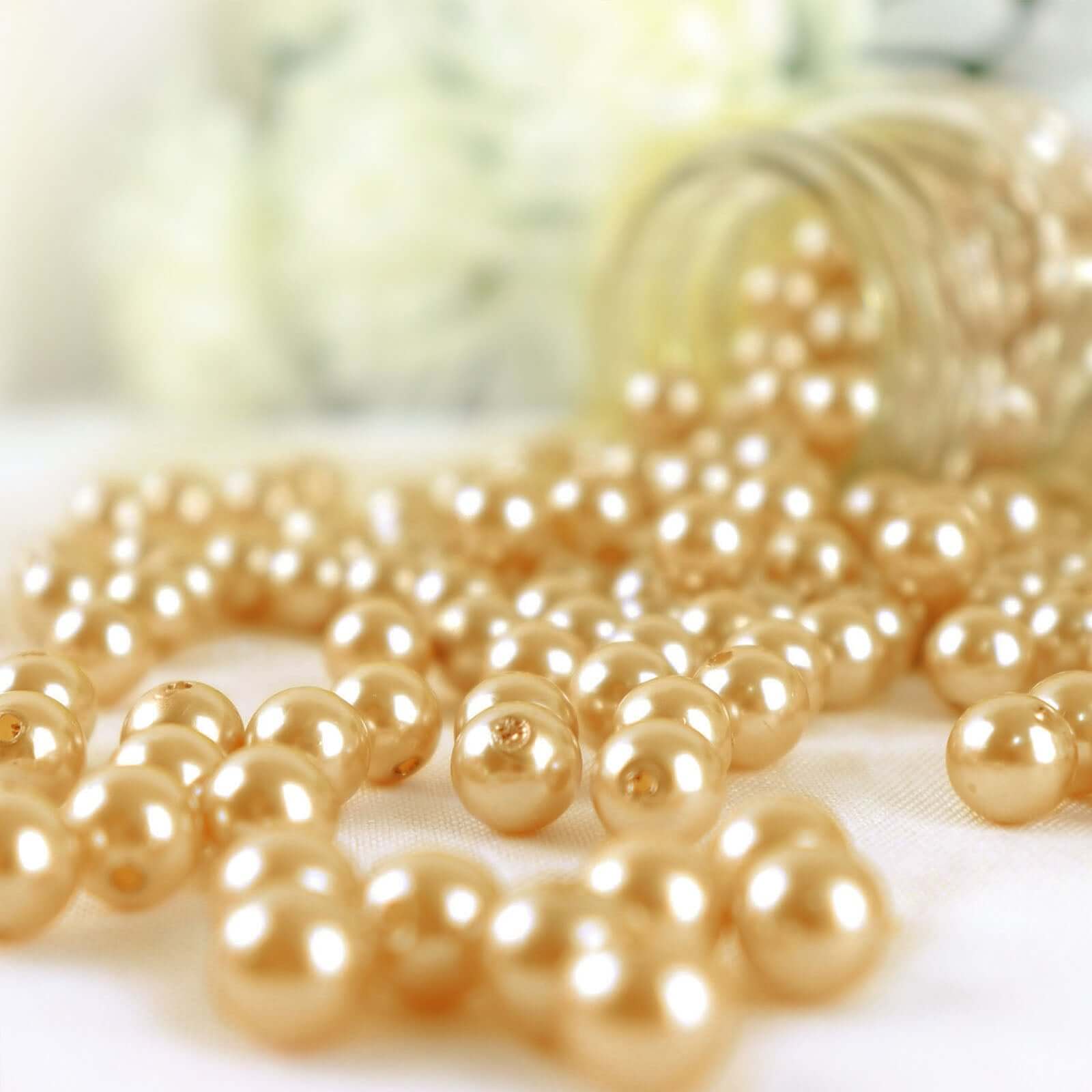 1000 Pack Metallic Gold Faux Craft Pearl Beads and Vase Filler 10mm