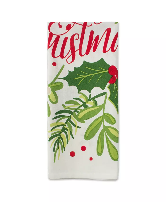 Design Imports Assorted Boughs of Holly Printed Dishtowel Set