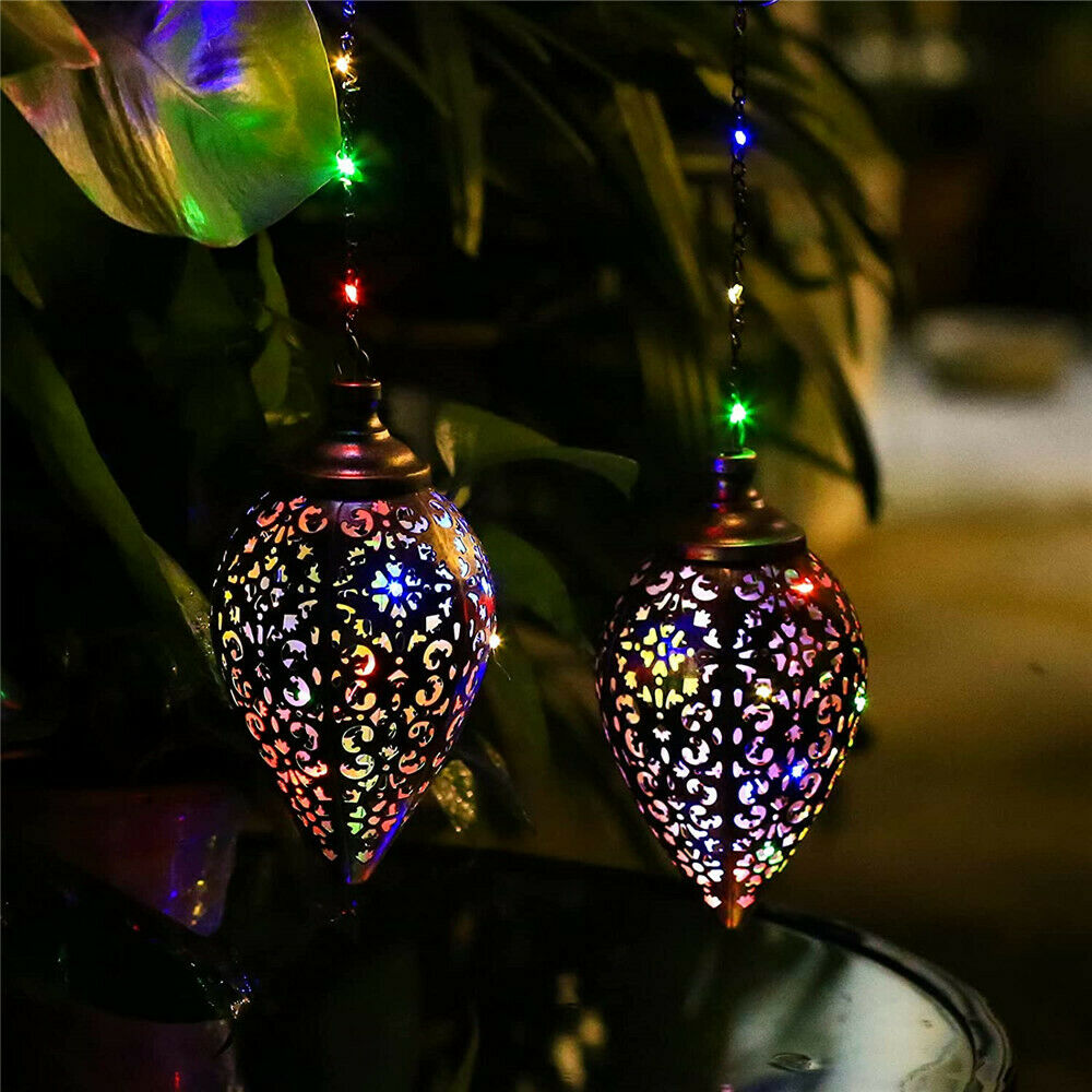 Hanging Solar Lights Solar Lantern LED Garden Lights Metal Lamp Waterproof for Outdoor，Home Decorative，Party，Festival，Christmas