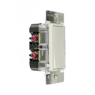 Leviton Decora 600-Watt Single-Pole3-Way Universal Rocker Slide Dimmer WhiteLight Almond R11-DSL06-1TW