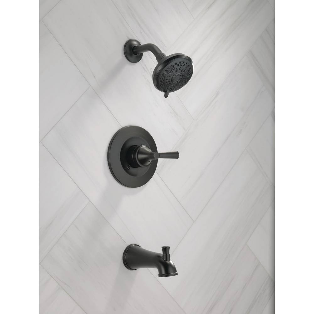 Delta Casara Single-Handle 6-Spray Tub and Shower Faucet in Matte Black (Valve Included) 144862-BL