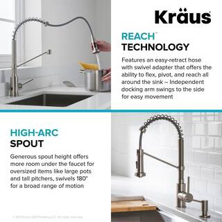 KRAUS Bolden Single Handle Pull-Down Sprayer Kitchen Faucet with Touchless Sensor in Matte Black KSF-1610MB