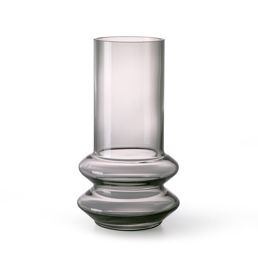 Smoked gray glass vase