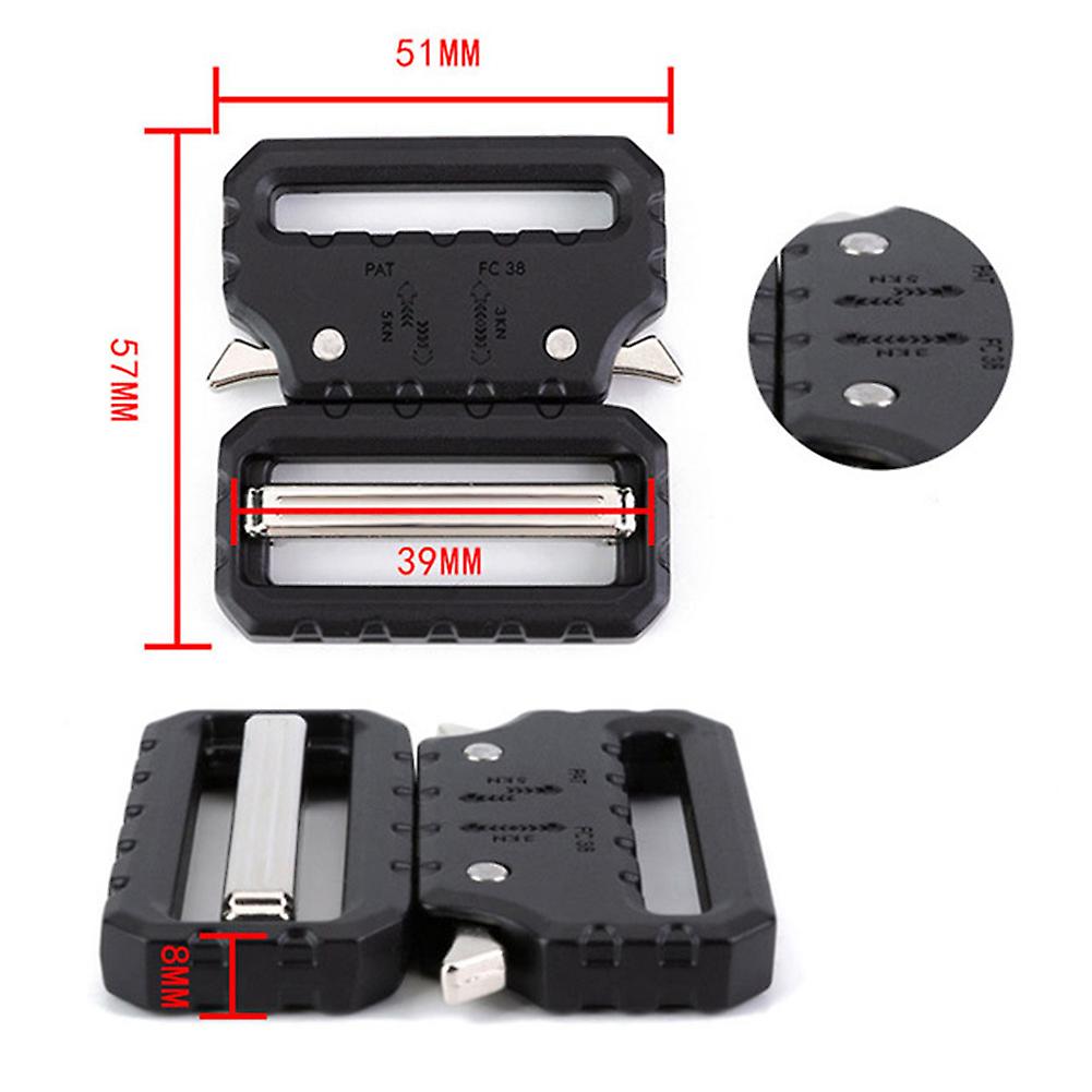 Tactical Buckle High-strength Tension Buckle For Dog Collar Bags Luggage Belt Clothing Inner Diameter 39mm Silver