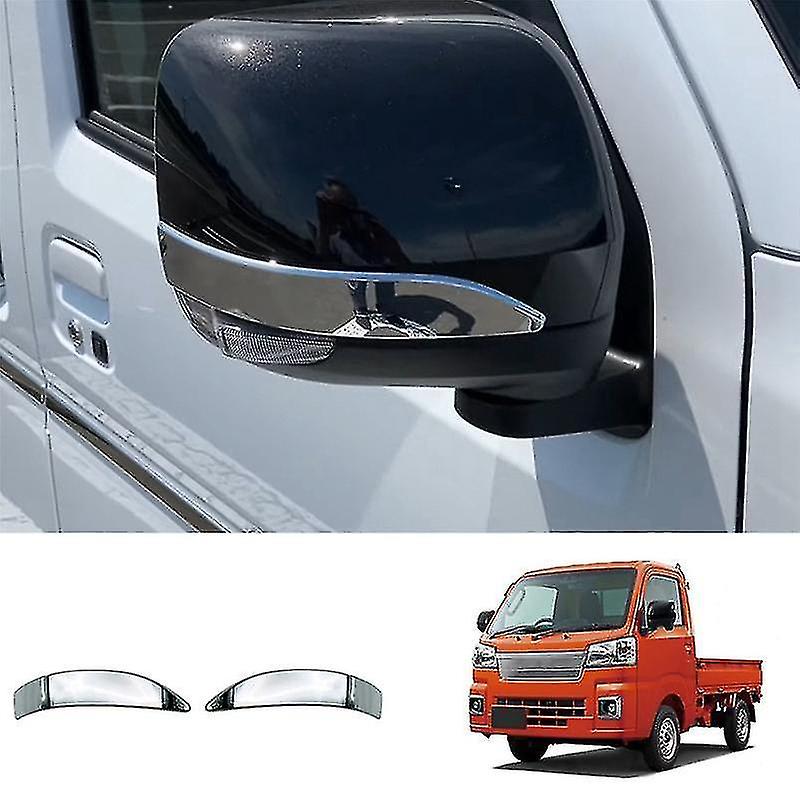 1pair Abs Chrome Silver Side Rearview Mirror Strip Cover Trims Sticker For Truck 2021 2022