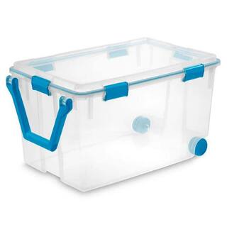 Sterilite 120 qt. Plastic Storage Container with Gasket Latch Lid in Clear 12-Pack 12 x 19434303