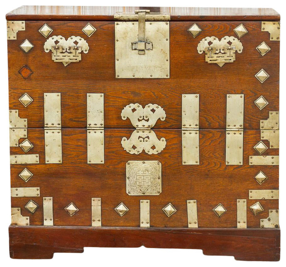 Antique Metal Fitted Korean Wedding Chest   Asian   Accent Chests And Cabinets   by De cor  Houzz