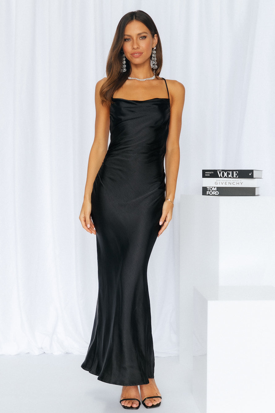 Kissin All Night Maxi Dress Black