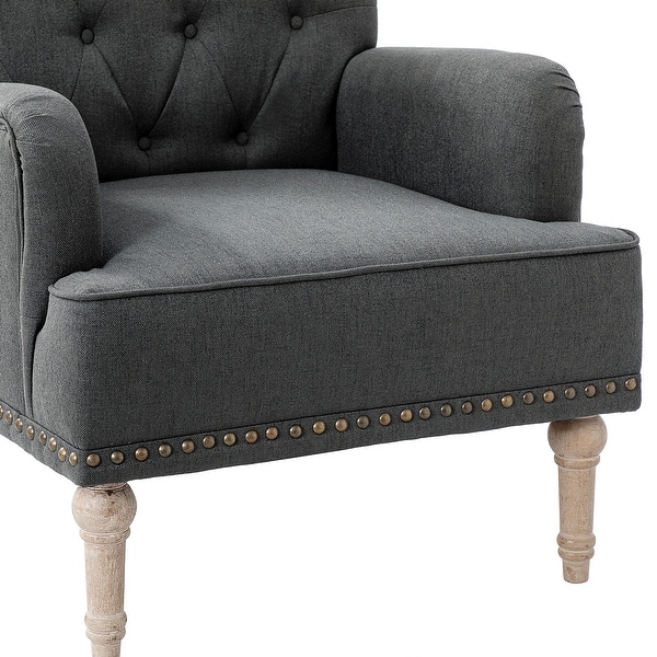 Geltrude Classic Upholstered Accent Arm Chair with Button Tufted Back by HULALA HOME