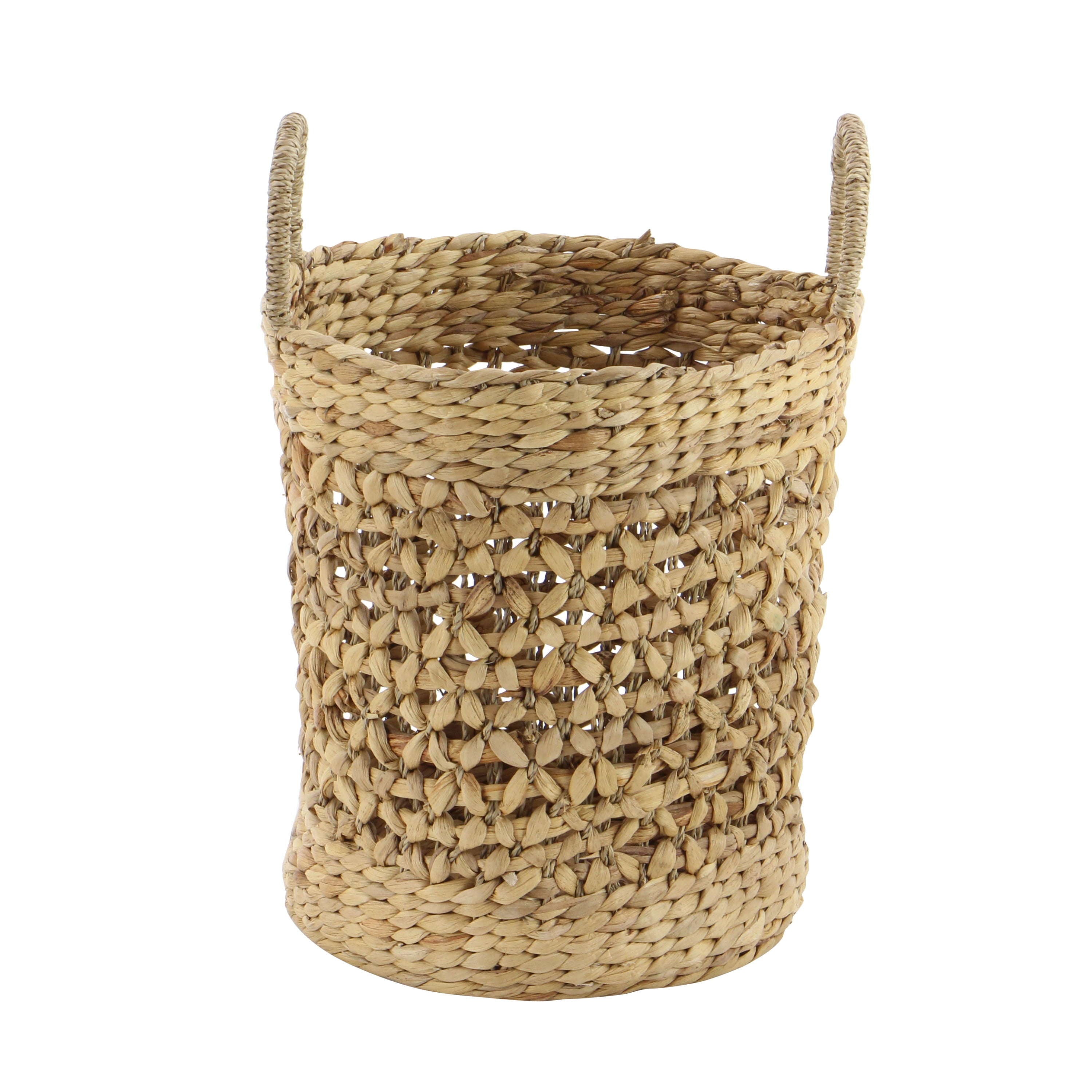 DecMode Coastal Brown Seagrass Woven Storage Basket, Set of 3 21