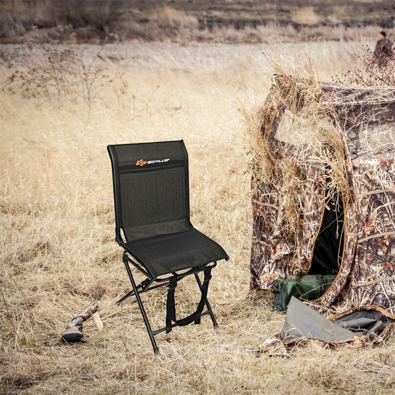 360 Degree Swivel Foldable Hunting Blind Chair with Mesh Backrest