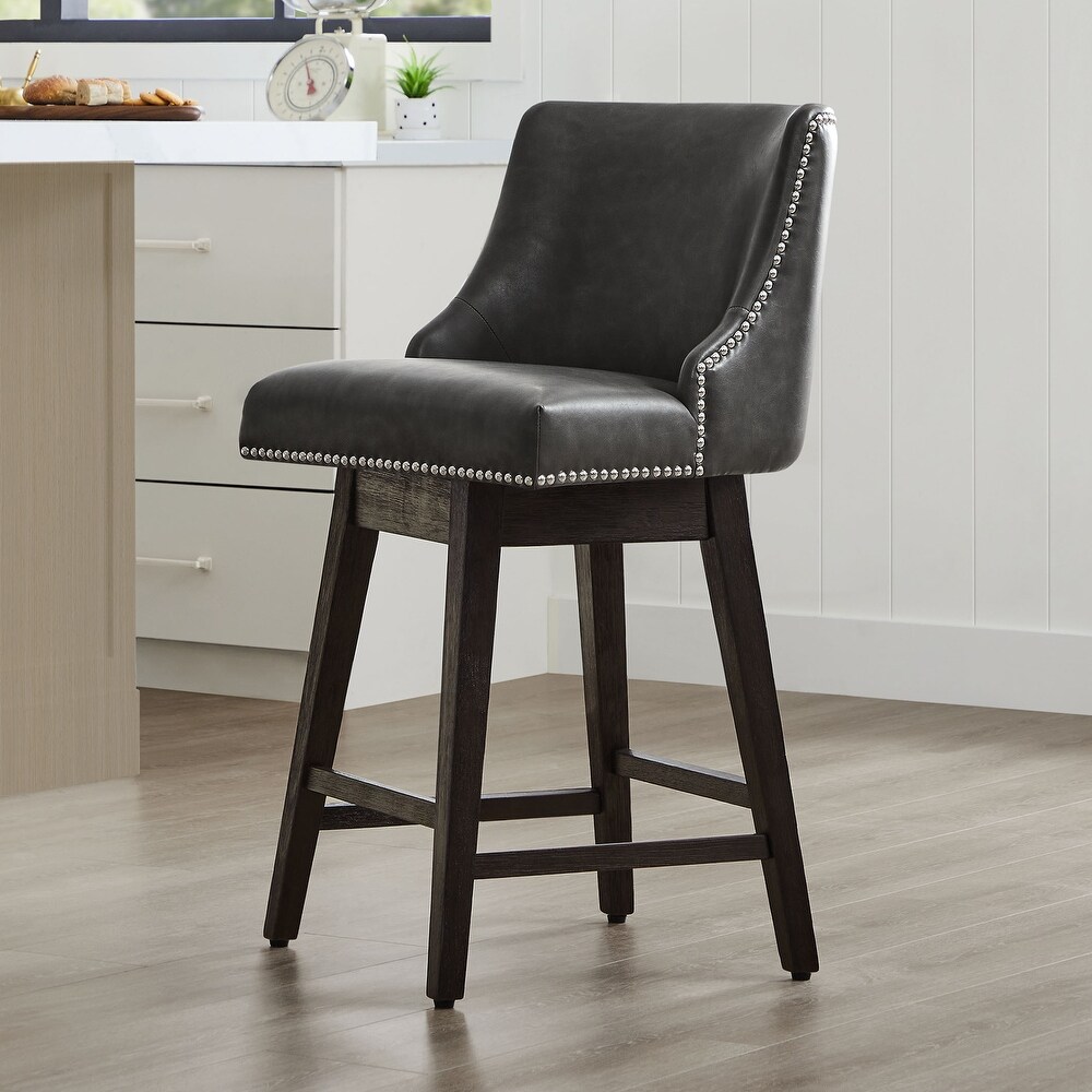 Ellie Upholstered Counter Height Swivel Barstools Single