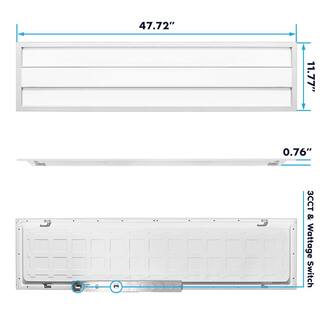 LUXRITE 1 ft. x 4 ft. 275033003850 Lumens Integrated LED Panel-Light 3 Color Options 3500K4000K5000K Dimmable (4-Pack) LR25709-4PK