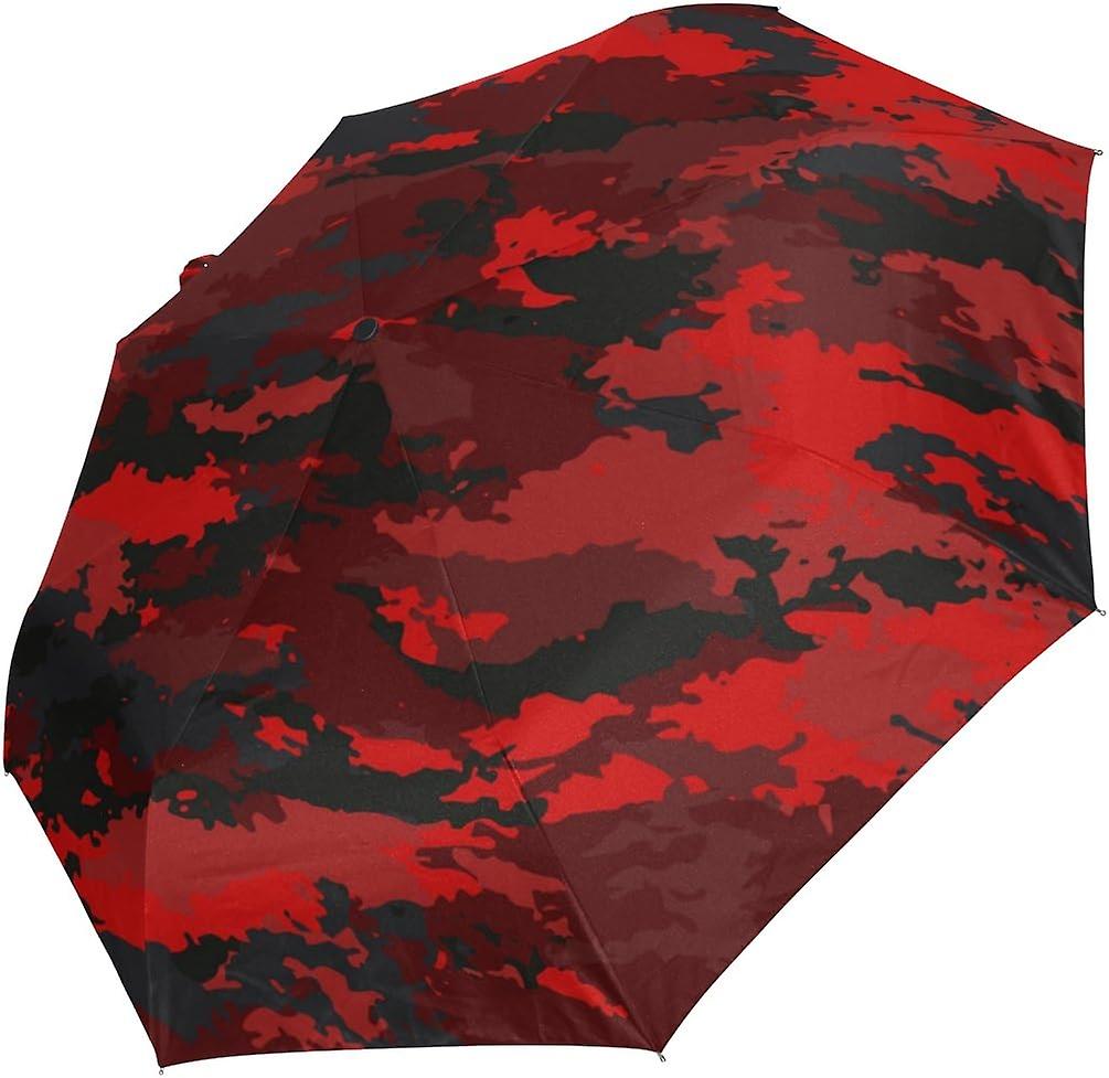 Top Carpenter Red Camouflage Design Anti Uv Windproof Travel Umbrella Parasol With Auto Open/close Button