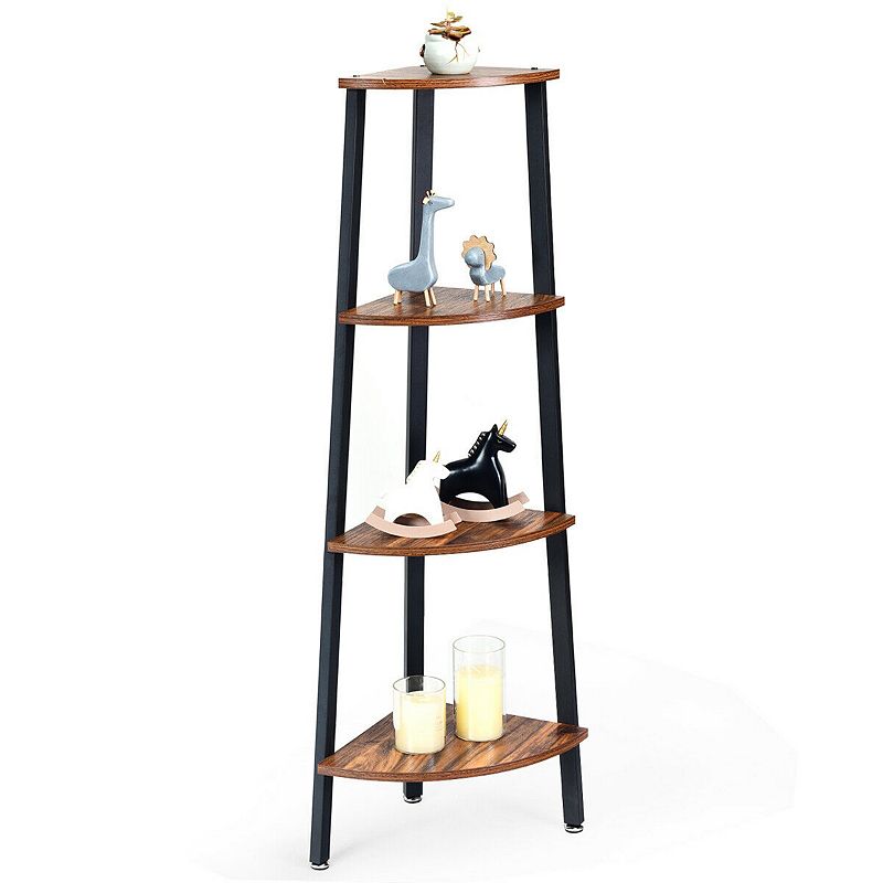 4-tier Corner Shelf Metal Storage Rack